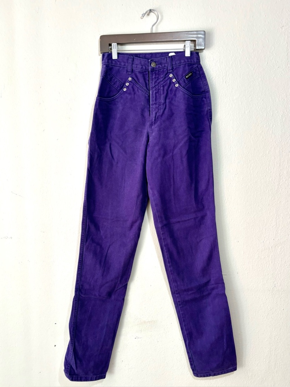 VTG 80's ROCKY MOUNTAIN PURPLE JEANS WESTERN COWGIRL 28/7 36 HIGH RISE